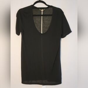The Row Black Cotton Silk Short Sleeves, Relaxed Silhouette, Silk Trim